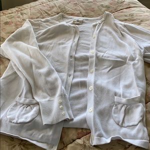 White Kids Button Up Sweater